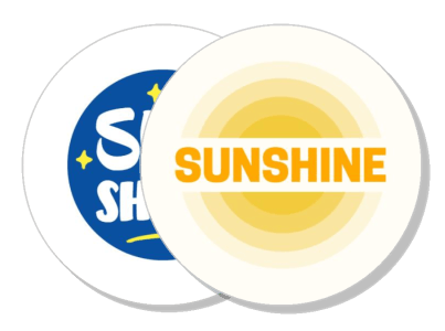 sunshine themed stickers with bright yellow circle pattern template