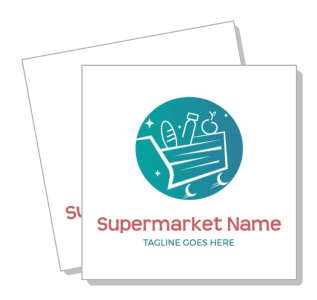supermarket logo design template shopping cart icon