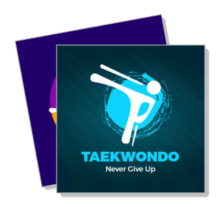 taekwondo never give up inspirational poster with martial arts theme template