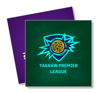 takraw premier league logo design with sepak ball and shield template