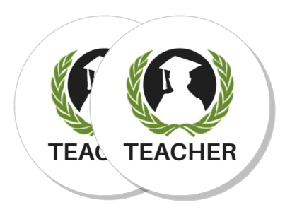 teacher emblem academic cap laurel wreath symbol template
