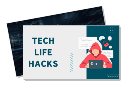 tech life hacks illustration with hacker graphic template