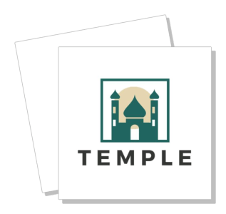 temple logo design minimalistic iconic architecture symbol template
