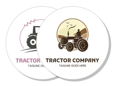 tractor company logo designs with tagline and illustrative symbols template
