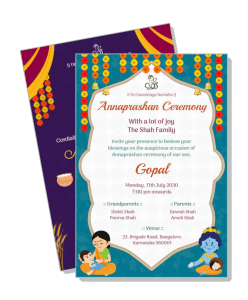 traditional annaprashan ceremony invitation card design template