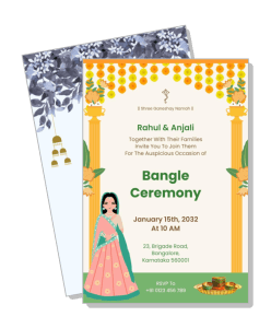 traditional bangle ceremony invitation card design indian festival theme template