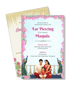traditional ear piercing ceremony invitation card design template