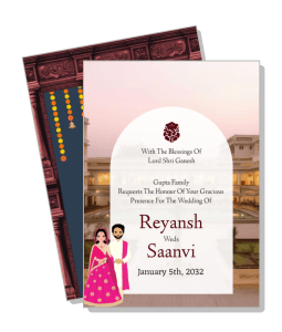 traditional indian wedding invitation card design reyansh and saanvi ceremony template