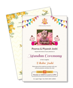 traditional mundan ceremony invitation card desi design template