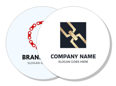 two modern business logos with abstract design elements template