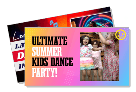 ultimate summer kids dance party colorful flyer design template