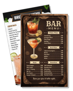 vintage bar menu drinks cocktails illustration template