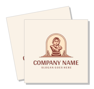 vintage bust logo design with placeholder text and creative border template