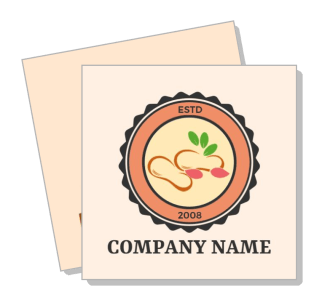 vintage company logo design with food and leaf elements template