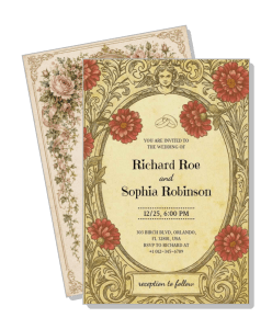 vintage floral wedding invitation richard roe sophia robinson template