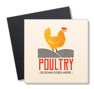 vintage poultry logo design with rooster illustration template