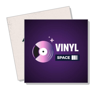 vinyl record space purple background design template