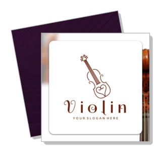 violin logo design music instrument brand slogan template