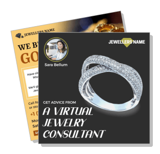virtual jewelry consultant service diamond ring advertisement template