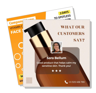 vitamin c face serum customer testimonial product review template
