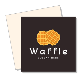 waffle logo design with placeholder slogan on dark background template