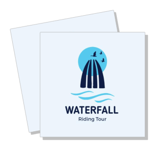 waterfall riding tour logo aquatic adventure design template