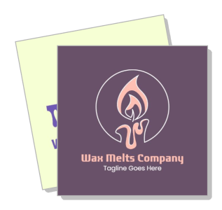 wax melts company logo design with flame icon template