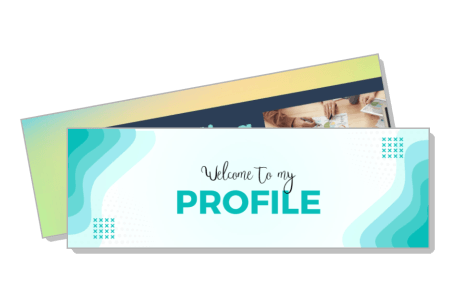 welcome to my profile banner with abstract design template