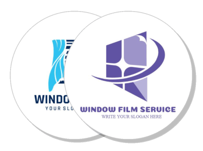 window film service logos design blue purple color themes template