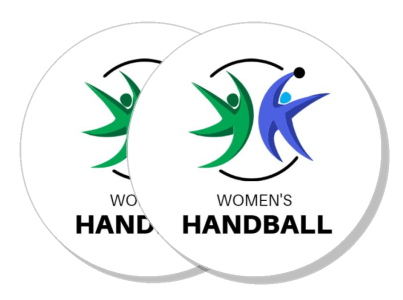 womens handball logo with green and blue figures template