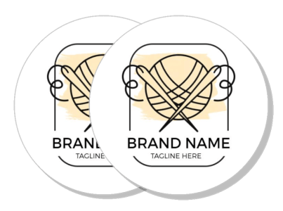 yarn ball knitting logo design brand tagline template