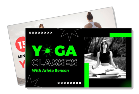 yoga classes poster arieta benson meditation session marketing template