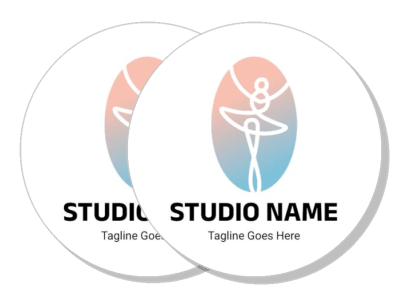yoga dance studio logo design with placeholder name and tagline template